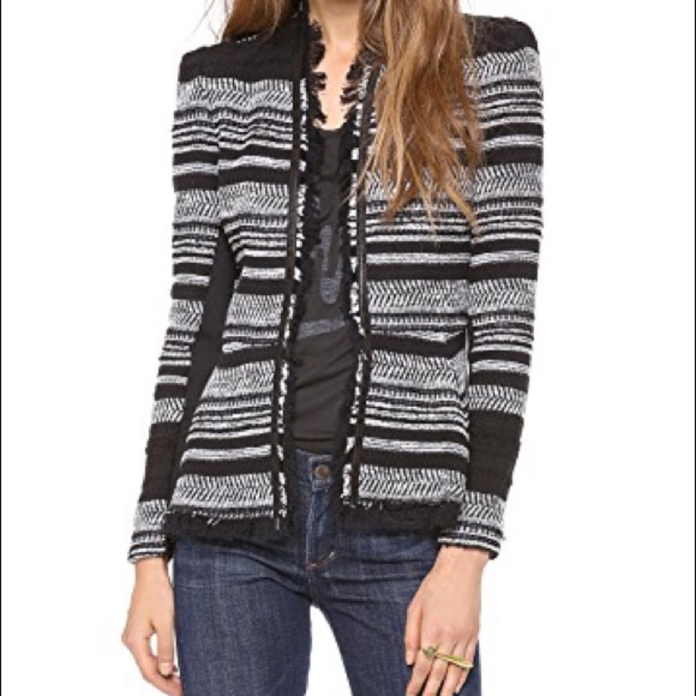 Rebecca Taylor Striped Peplum Jacket